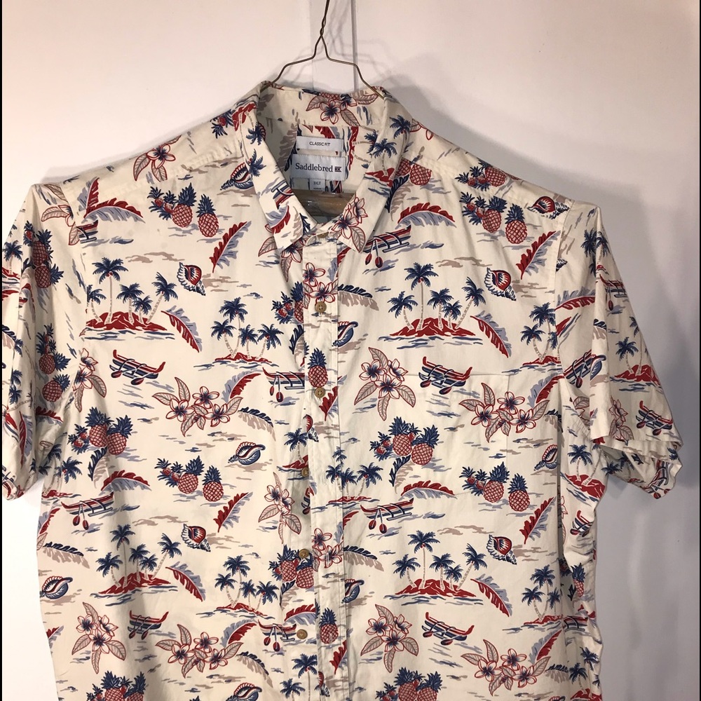 Men’s vintage print Hawaiian shirt size 3x